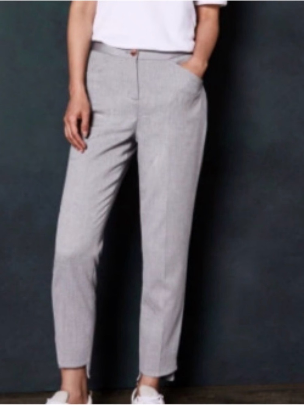 Ted Baker London Gray Textured Cropped Tailored Pants